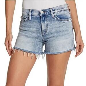 Hudson Gracie Mid Rise Cut Off Shorts Distressed Denim